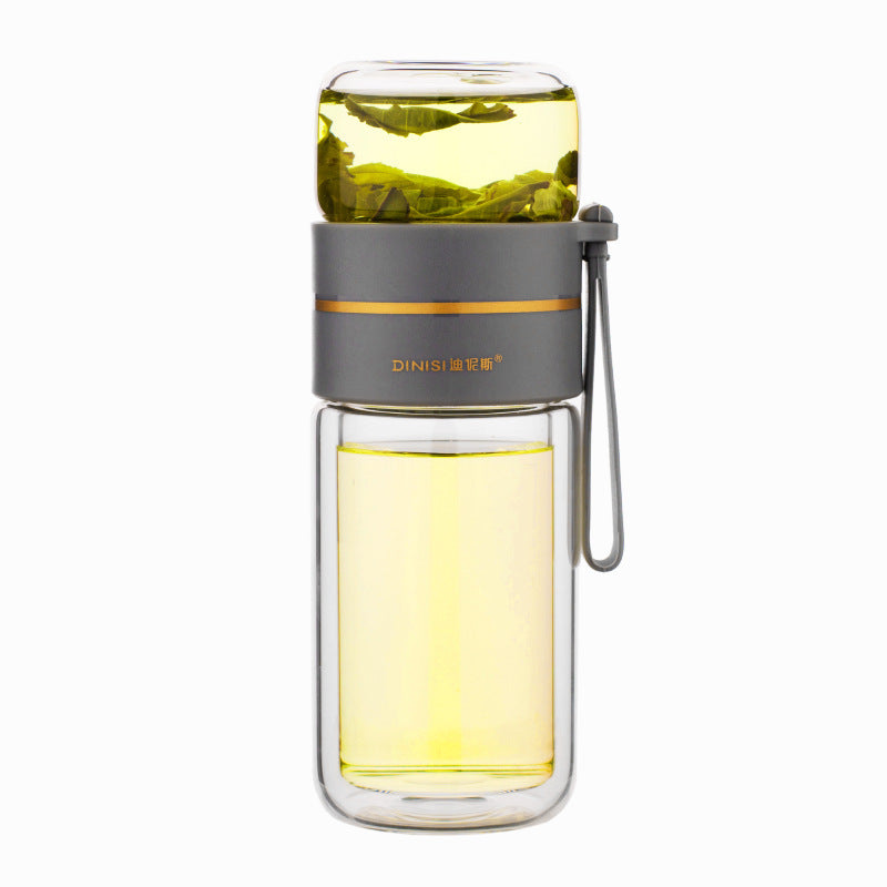 Leakproof Glass Water Bottle With Tea Infuser - Habistash