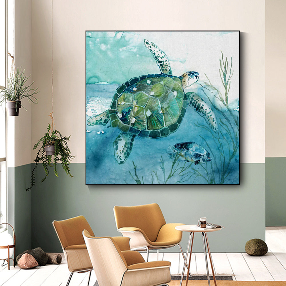Turtle Canvas Painting - Habistash